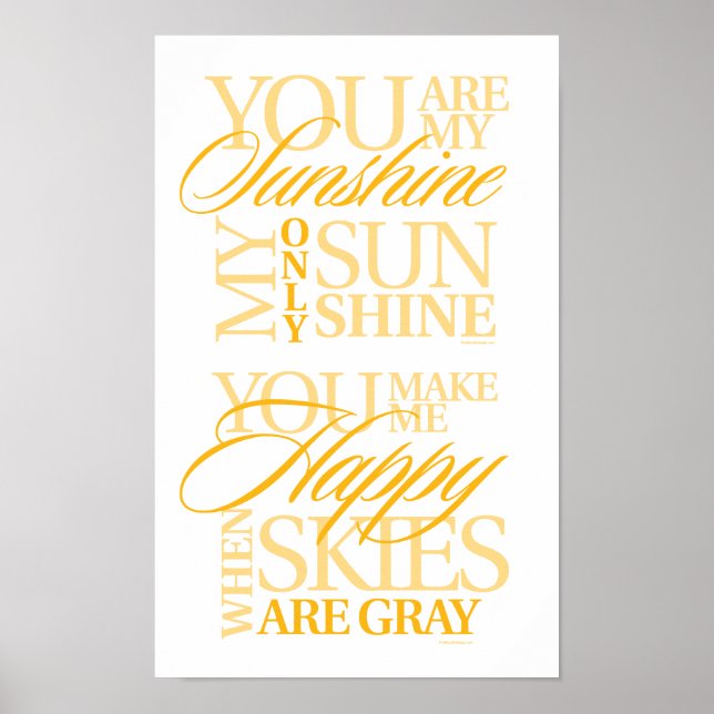 You Are My Sunshine Poster (Front)