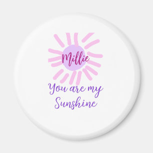 you are my sunshine purple pink pastel sun rays mo magnet