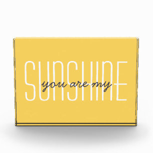You Are My Sunshine Quote Modern Typography Yellow Photo Block