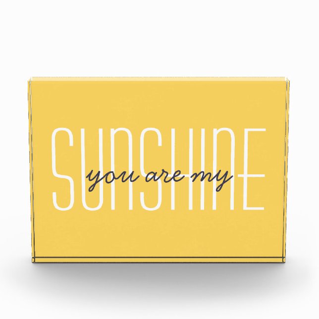 You Are My Sunshine Quote Modern Typography Yellow Photo Block (Front)