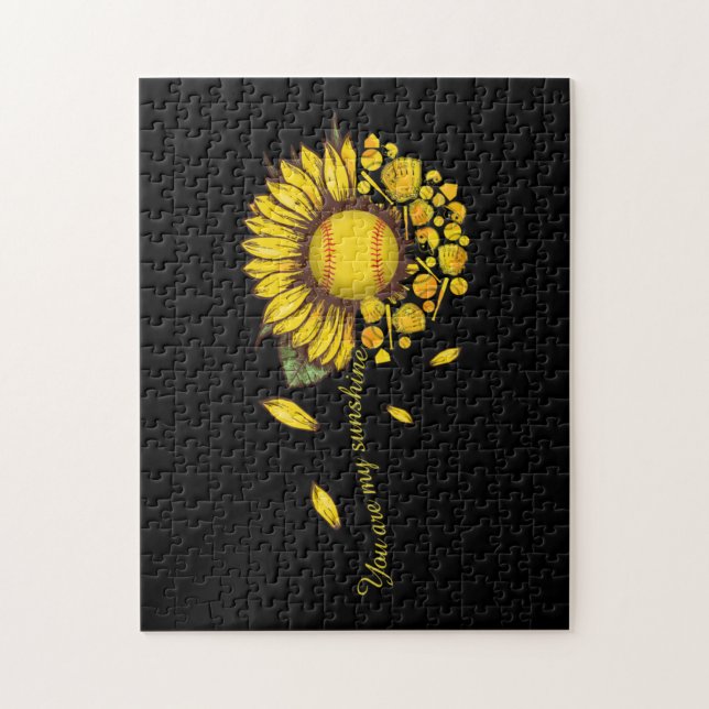 You Are My Sunshine Softball Sunflower Jigsaw Puzzle (Vertical)