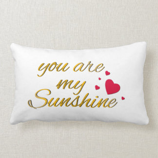 You Are My Sunshine Song Nursery | Gold Typography Lumbar Pillow