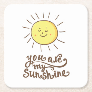 You Are My Sunshine Square Paper Coaster