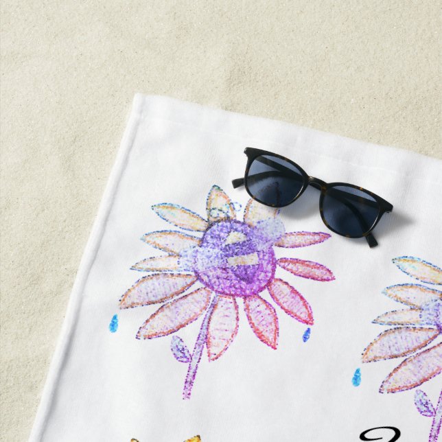 "You are my Sunshine" stained glass beach towel (In Situ)