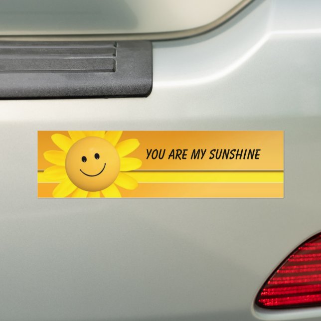 You Are My Sunshine Sun Bumper Sticker (On Car)