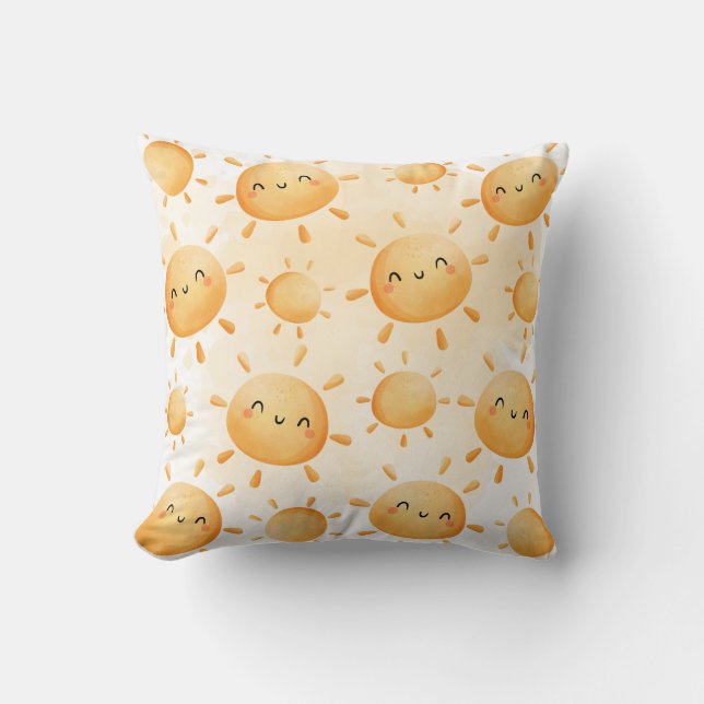 You Are My Sunshine Sun Decorative Throw Pillow (Front)