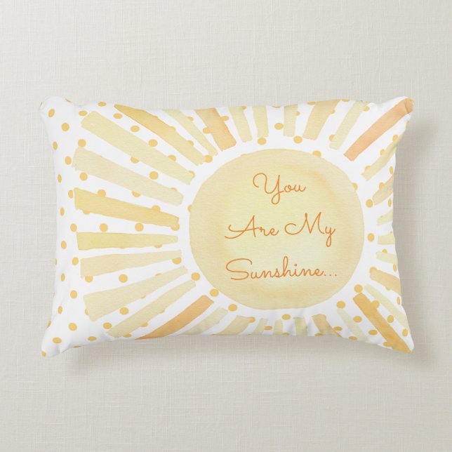 You Are My Sunshine Sun Dots Yellow White Love Accent Pillow (Front)