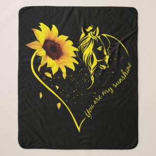 You Are My Sunshine Sunflower And Horse Sherpa Blanket