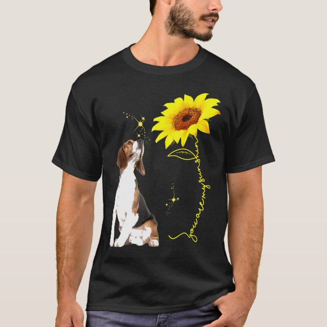 You Are My Sunshine Sunflower Beagle Lover T-Shirt (Front)