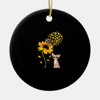 You Are My Sunshine Sunflower Chihuahua Men Women Ceramic Ornament