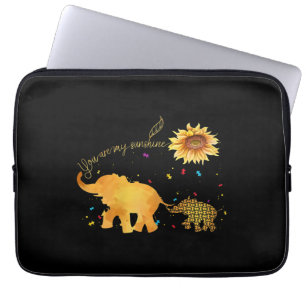 You Are My Sunshine Sunflower Elephant Autism Laptop Sleeve