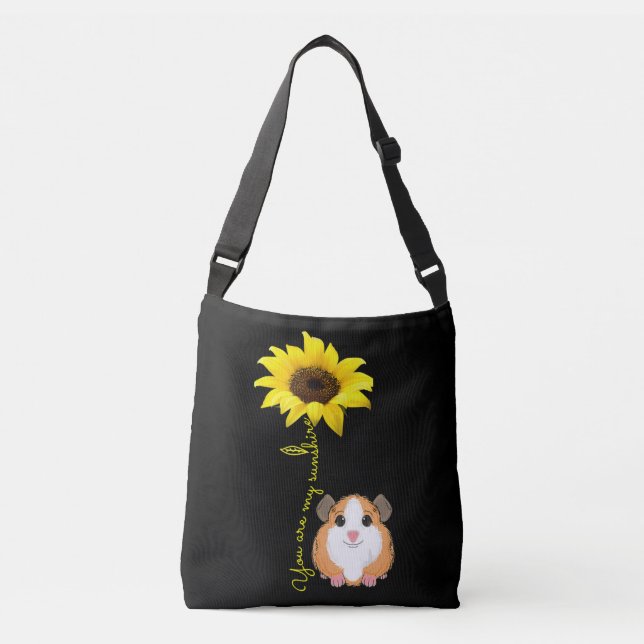 You Are My Sunshine Sunflower Guinea Pig Mom Crossbody Bag (Front)