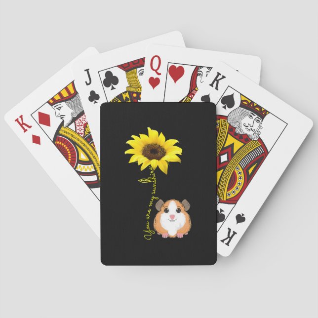 You Are My Sunshine Sunflower Guinea Pig Mom Playing Cards (Back)