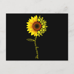 You Are My Sunshine Sunflower Softball Postcard