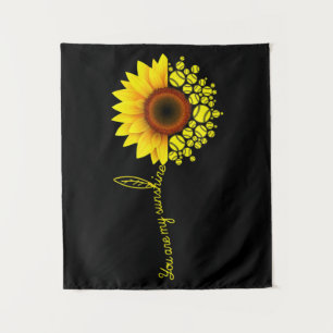 You Are My Sunshine Sunflower Softball Tapestry