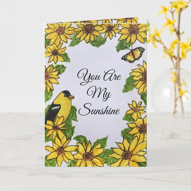 You Are My Sunshine Thank You Cheerful Card (Yellow Flower)