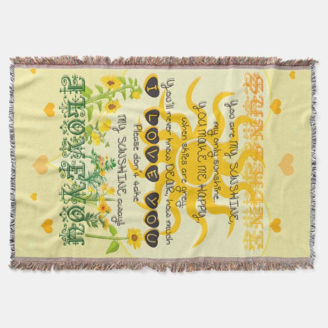 You are my Sunshine Throw Blanket (Front)