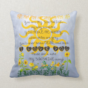 You are my sunshine throw pillow