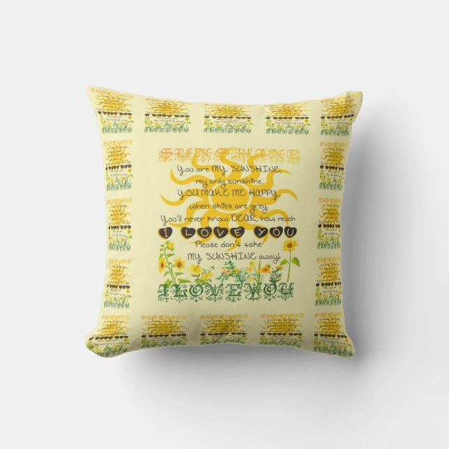 You are my sunshine. throw pillow (Front)