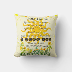You Are My Sunshine Throw Pillow