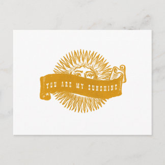 You are my Sunshine Vintage Banner Art Postcard