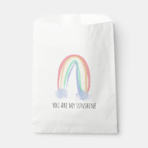 You are my sunshine watercolor painted rainbow favour bag