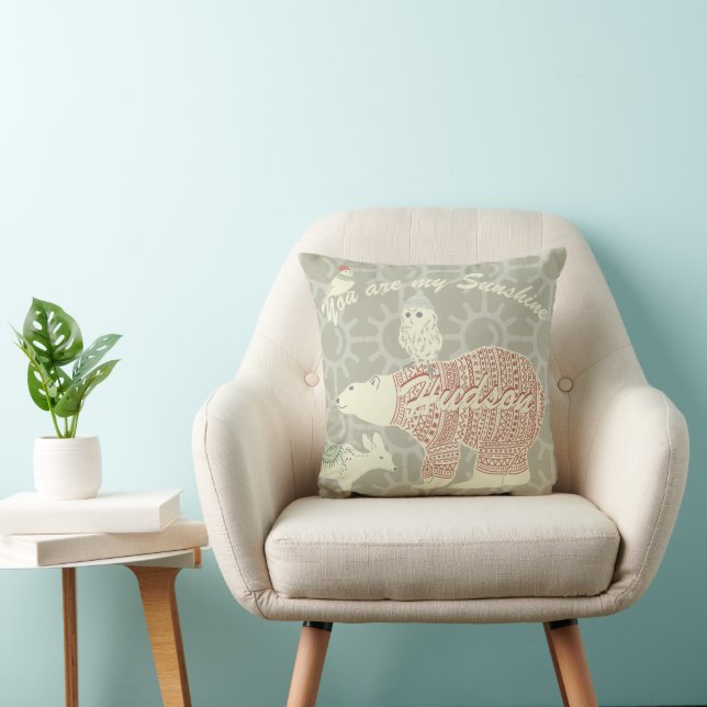 You Are My Sunshine When Skies are Grey Throw Pillow (Chair)