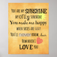 You are my Sunshine Word Art Typography