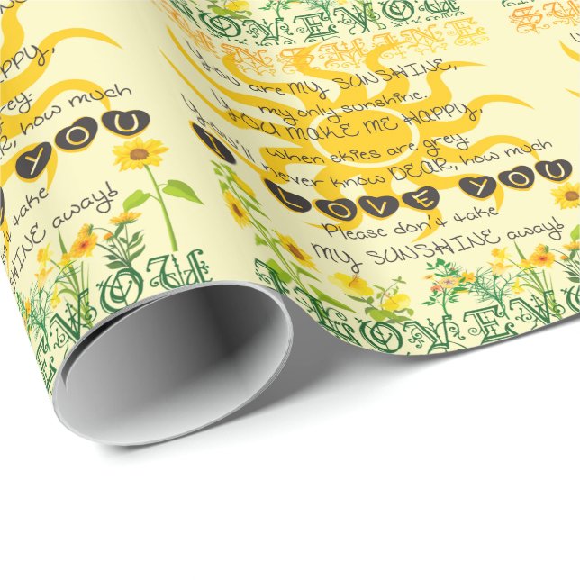 You Are My Sunshine Wrapping Paper (Roll Corner)