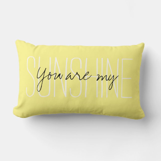 You are my Sunshine| Yellow Lumbar Pillow (Front)