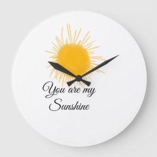 you are my sunshine yellow orange sun rays add nam large clock