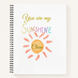 you are my sunshine yellow orange sun rays add nam notebook