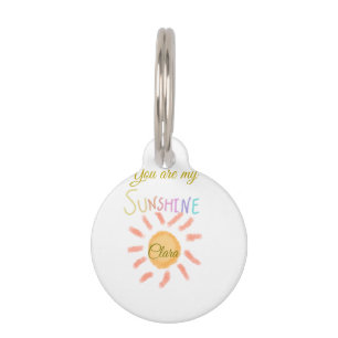 you are my sunshine yellow orange sun rays add nam pet tag