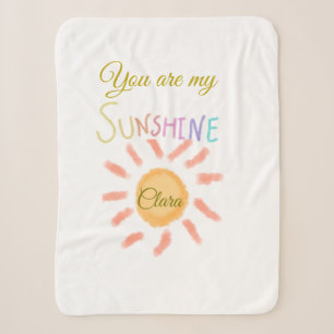 you are my sunshine yellow orange sun rays add nam sherpa blanket