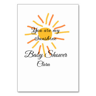 you are my sunshine yellow orange sun rays add nam table number