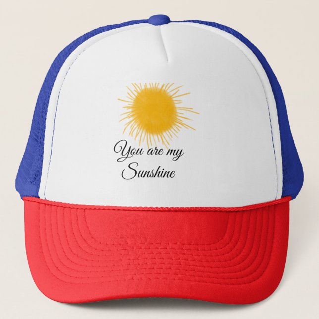 you are my sunshine yellow orange sun rays add nam trucker hat (Front)