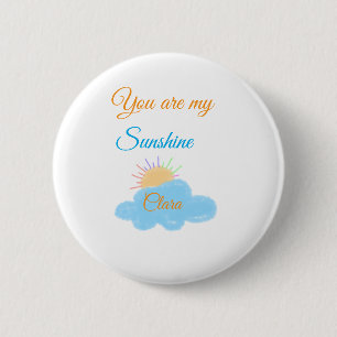 you are my sunshine yellow orange sun rays clouds 2 inch round button
