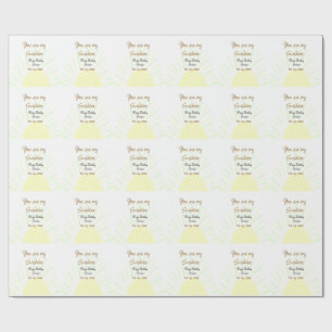 You are my sunshine yellow pastel birthday add nam wrapping paper