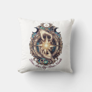 You Are My True North Celestial Compass T-Shirt Throw Pillow