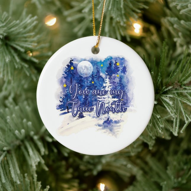 You Are My True North Ceramic Ornament (Tree)