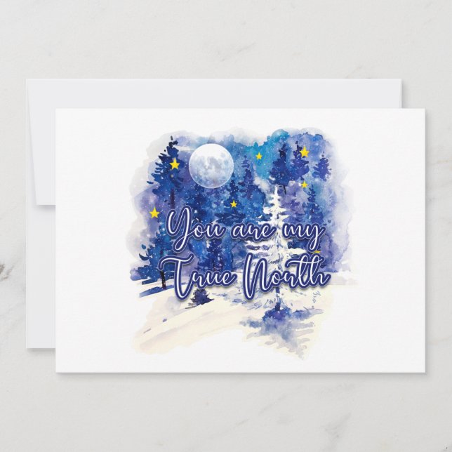 You Are My True North Holiday Card (Front)