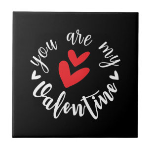 You are my Valentine, two little hearts Tile
