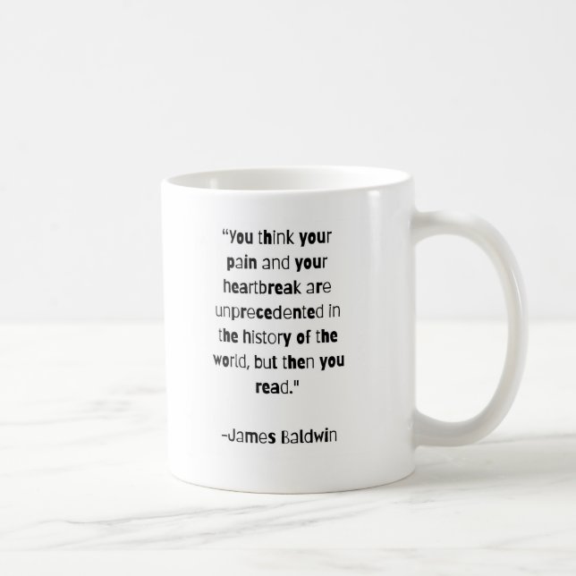 “You Are Not Alone” James Baldwin Quote Mug (Right)