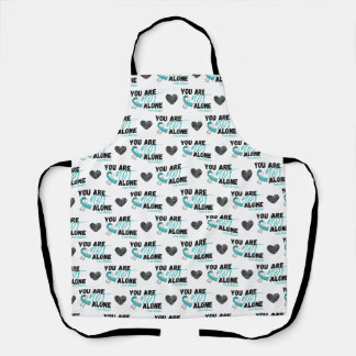 You Are Not Alone PCOS Teal Ribbon Awareness  Apron