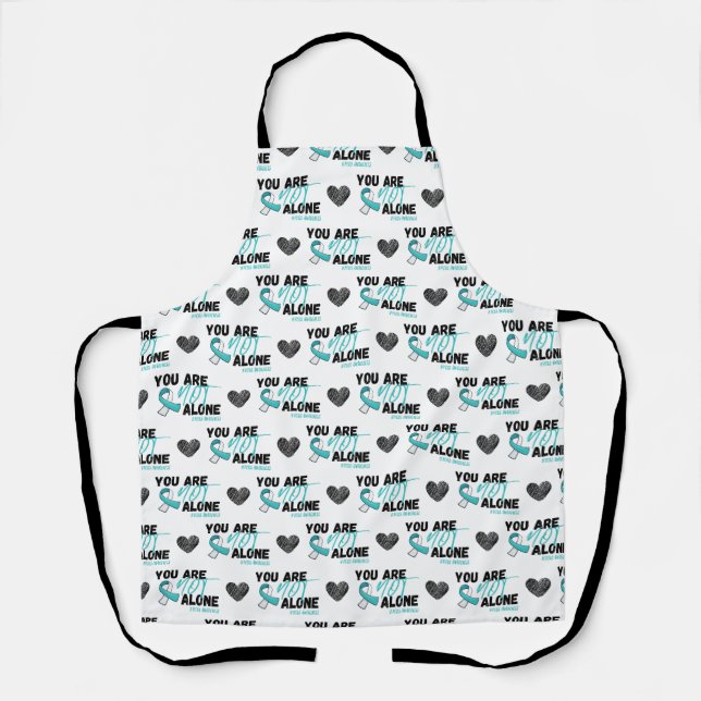 You Are Not Alone PCOS Teal Ribbon Awareness  Apron (Front)