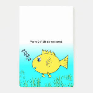 You Are O-Fish-ally Officially Awesome Goldfish  Post-it Notes