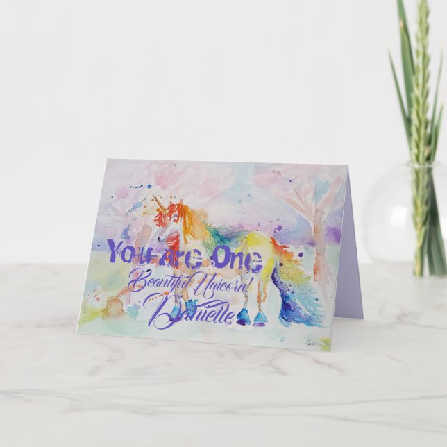 You Are One Beautiful Unicorn! Birthday Card Girls (Front)
