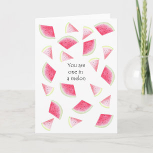 You are one in a melon Funny Valentine's Day Love Card