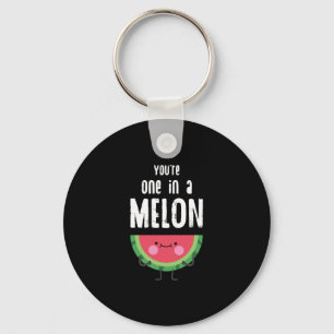 You Are One In a Melon Watermelon Fruit Pun Keychain