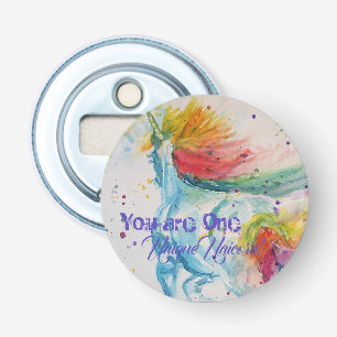 You Are One Unique Unicorn! Rainbow Watercolor Bottle Opener